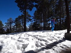 Crossdressing in snow Tucson AZ Mt Lemmon 2021 02 04