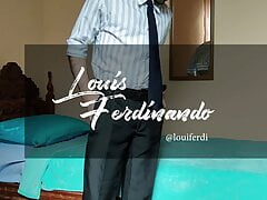 Hairy Businessman Striptease, Fingering Big Ass, Jerking Off and Cumming by Louis Ferdinando