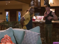 Black older guy takes ginger-haired youngster's v-card