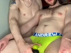 Step-Brother Gropes My Hard-On Jizz in Lingerie