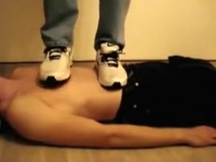 trampling sneakerfriend again for 6 minit on the floor.hes b