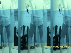 Mature dude dancing in white undergarments vid AM