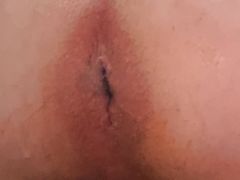 Student playing with gaping asshole
