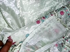 Satin silk handjob porn - Fuck and cum on satin saree of girlfriend (120)