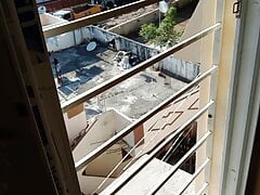 Rajesh masturbating, flashing to auntys from window, cumming