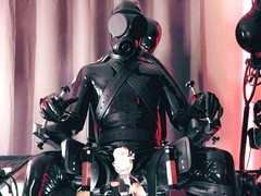 Rubber gimp bondage, latex rubber twinks, slave rubber bondage