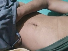 Solitary lad with attractive physique jerks off and cums