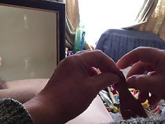Mirror reflection masturbation