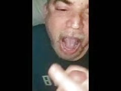 Cum slut man guzzling cum