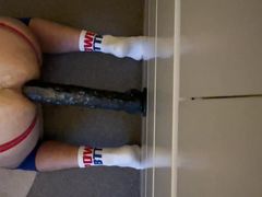 Sloppy hole riding rambone dildo
