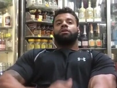 Black Stud Strokes His Big Cock Outdoors