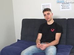 NEXT DOOR CASTING - Casting jock strokes his shaft for cumshot in solo action
