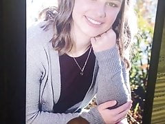 Cumtribute to this cute girl requested on Twitter