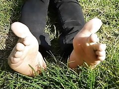 Barefoot on grass