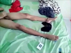 Chinese Youngster Caught Stroking Off in Sofa by Roomie