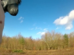 Streaking In Muddy Land And A Forest Seen By Cyclists