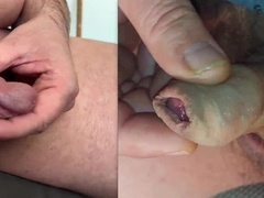 Guys milking smallish spunk-pumps