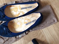 Cum on GF Blue Flat Ballerinas (4. Shot)