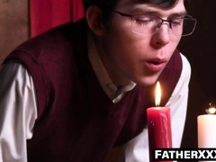 FatherXXX.com - Sacred no condom sesh with holy candle have fun