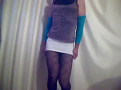 slutty white mini dress sissy 01