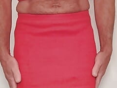 CD Trans Performs Striptease Mini Skirt Bra and Panties Stockings