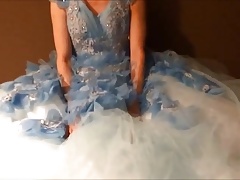 blue dress(ballgown) onanie