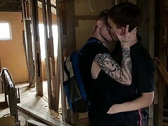 two teenagers fuck in an abandoned building