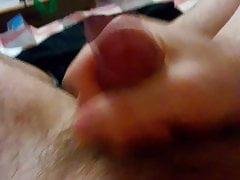 White hairy dad edging and cumming