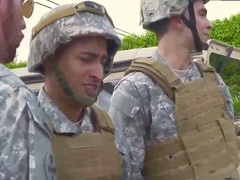 Naked asian army men in action