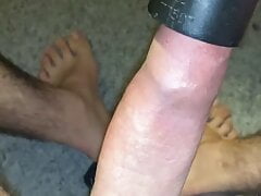Vacuum sucks my hairy dick (no cum)