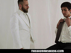 Missionarymanz - Prude Missionary Boy gargles man rod To Prove His Worth
