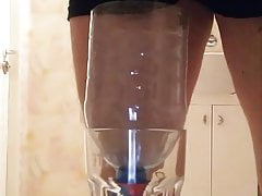urine funnel into a glass