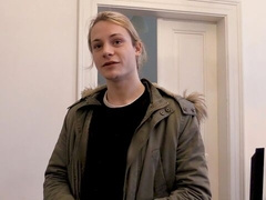 Effeminate blondie with a ponytail fucked in POV