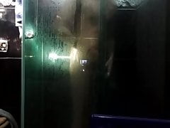 Boy takes a shower and shows everything