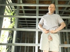 Gay man enjoys milking his manmeat outdoors