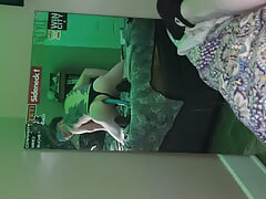 Riding A BIG Blue Dildo