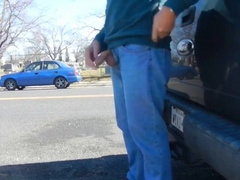 Hefty-Dinky Parent Tugging Outdoors