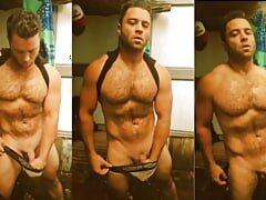 Super Horny Jock Masturbates in Shower with Oil and JockStrap until he Cums