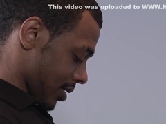 Black guy cums on chest